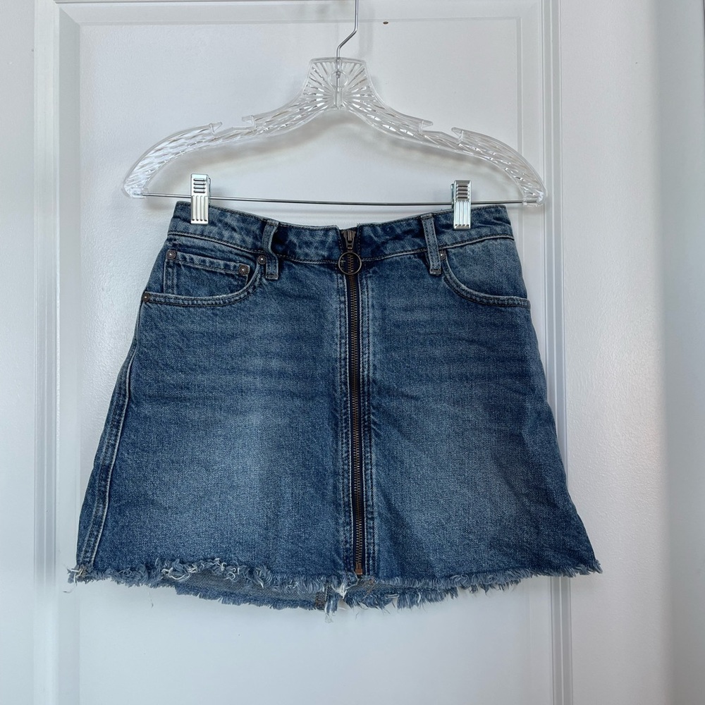 Free People Mini Jean Skirt